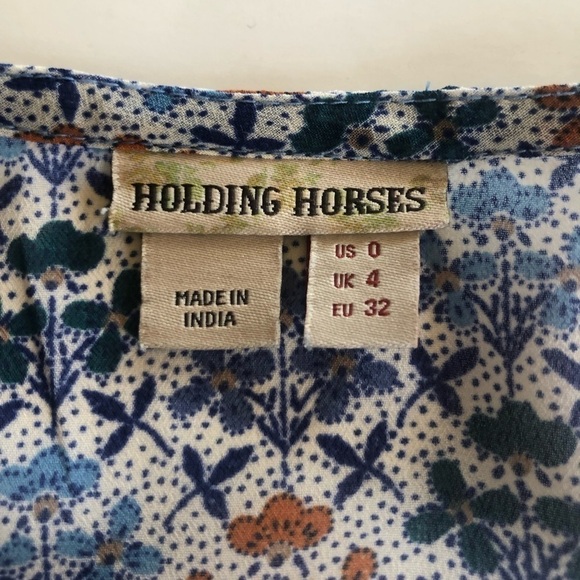 Anthropologie Holding Horses Betony Swing Crochet Prairie Floral Dress Sz 0/UK 4 - Picture 10 of 15